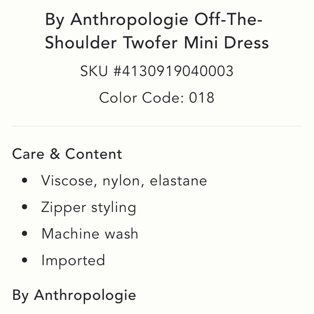 Anthropologie off the shoulder long sleeved twofer mini Little Black Dress - Picture 8 of 9